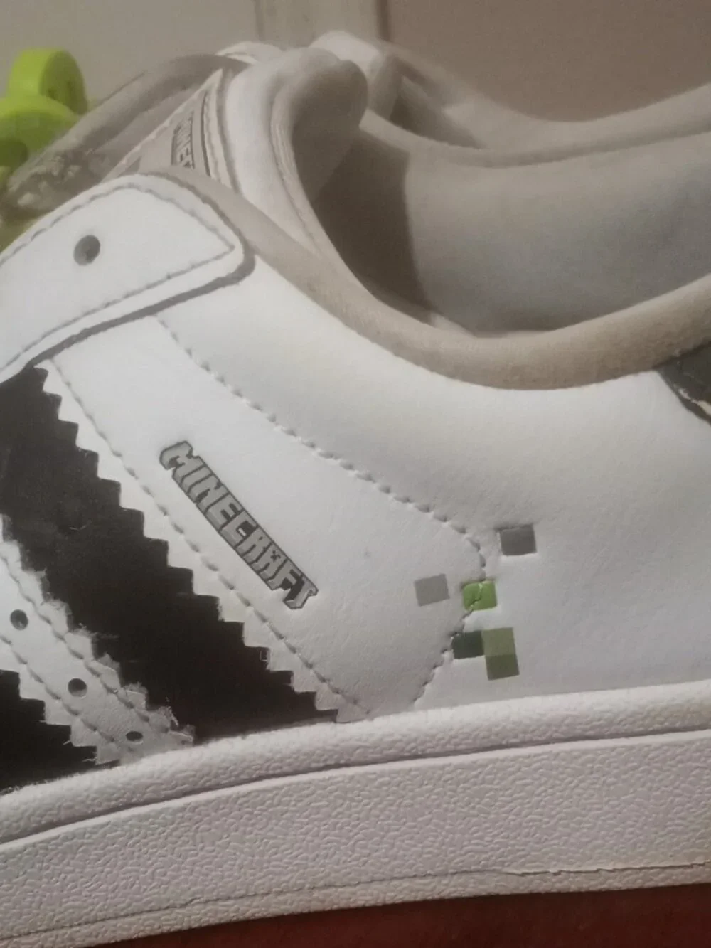 Kids Size 5.5 Adidas Superstar II J MINECRAFT White Black Shoe JQ8749